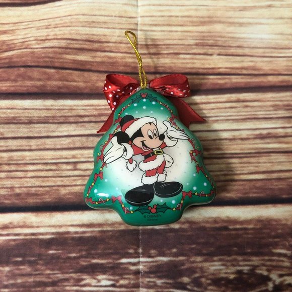 Vintage Disney Christmas Tree Shaped Ornament Santa Claus Mickey Mouse - Picture 2 of 5